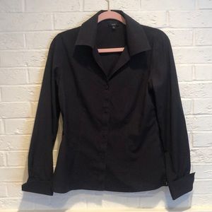Talbots black long sleeve cotton top